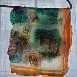 Vintage German Scarf with Orange Border